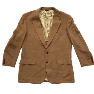 VINTAGE 70s 80s Cricketeer Tan Camel Hair Wool Blazer Jacket L/XL